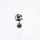Jeweled Ivy Heart Stud : S (Black CZ)-ZOCALO.JAPAN