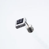 Jeweled Ivy Square Stud : L (Black CZ)-ZOCALO.JAPAN