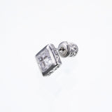 Jeweled Ivy Square Stud : L (White CZ)-ZOCALO.JAPAN
