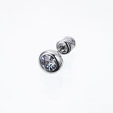 Jeweled Ivy Round Stud : L (White CZ)-ZOCALO.JAPAN