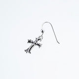 Cross on Cross Hook Earring : (White CZ)-ZOCALO.JAPAN