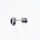 Jeweled Ivy Round Stud : L (Black CZ)-ZOCALO.JAPAN