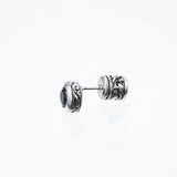 Jeweled Ivy Round Stud : M (Black CZ)-ZOCALO.JAPAN