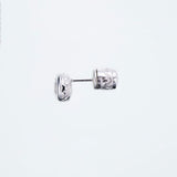 Jeweled Ivy Round Stud : M (White CZ)-ZOCALO.JAPAN