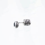 Jeweled Ivy Round Stud : S (Black CZ)-ZOCALO.JAPAN
