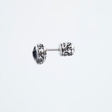 Jeweled Ivy Heart Stud : M (Black CZ)-ZOCALO.JAPAN