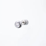 Jeweled Ivy Round Stud : M (White CZ)-ZOCALO.JAPAN