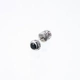 Jeweled Ivy Round Stud : S (Black CZ)-ZOCALO.JAPAN