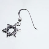 Jewish Star Hook Stud : (White CZ)-ZOCALO.JAPAN