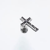 Trench Cross Stud : (Black CZ)-ZOCALO.JAPAN