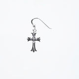 Cross on Cross Hook Earring : (White CZ)-ZOCALO.JAPAN