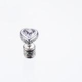 Jeweled Ivy Heart Stud : M (White CZ)-ZOCALO.JAPAN