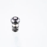 Jeweled Ivy Round Stud : M (Black CZ)-ZOCALO.JAPAN