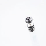 Jeweled Ivy Round Stud : S (Black CZ)-ZOCALO.JAPAN