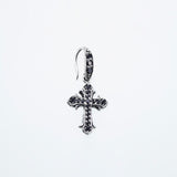 Lily Cross Hook Stud : (Black CZ)-ZOCALO.JAPAN