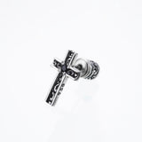 Trench Cross Stud : (Black CZ)-ZOCALO.JAPAN