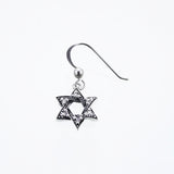 Jewish Star Hook Stud : (White CZ)-ZOCALO.JAPAN