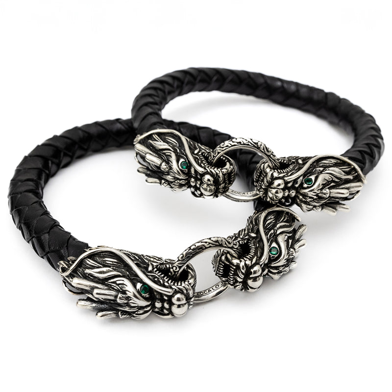 仮 Dragon Braided Leather Bracelet-ZOCALO.JAPAN