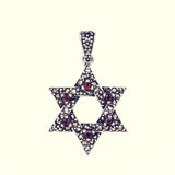 Jewish Star Pendant : L (Garnet)-ZOCALO.JAPAN