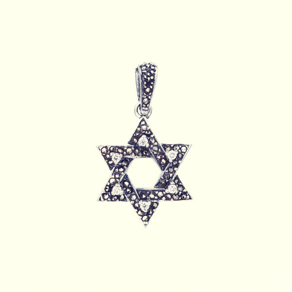 Jewish Star Pendant : S (White CZ)-ZOCALO.JAPAN