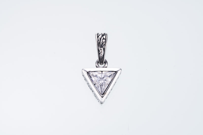 Jeweled Ivy Triangle Pendant : (White CZ)-ZOCALO.JAPAN