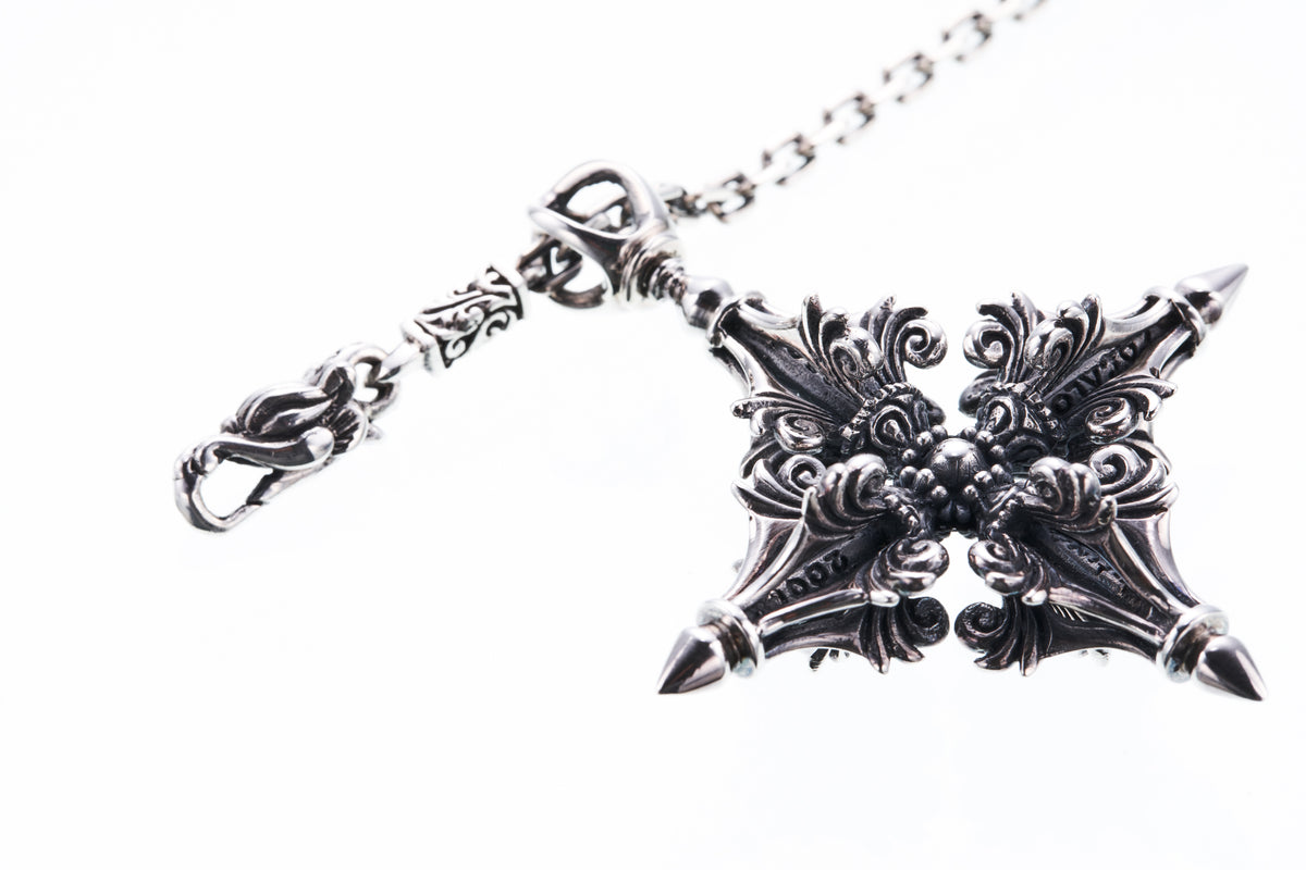 ZOCALO スクエア　ペンダントトップ　ブラック&ホワイトCZ セット　ペア Pendant & Necklace Set |ペンダントトップとネックレスのセット