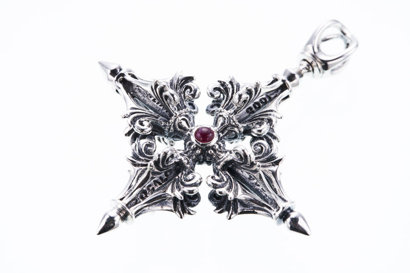 7-Point Double Dorje:Ruby&Sapphire|ZOCALO JAPAN|Talisman Jewelry