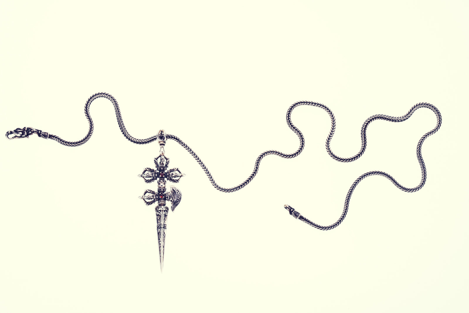 Bird Double Dorje Kartika Dagger (S): (Garnet / Blue