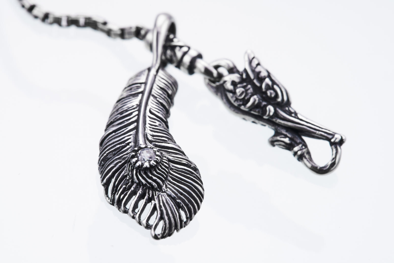 Phoenix Tail Feather Charm : (White CZ)｜フェニックス・テイル