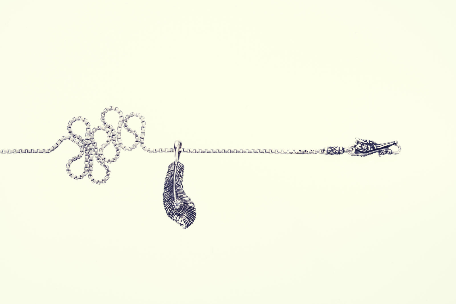 Phoenix Tail Feather Charm : (White CZ)｜フェニックス・テイル