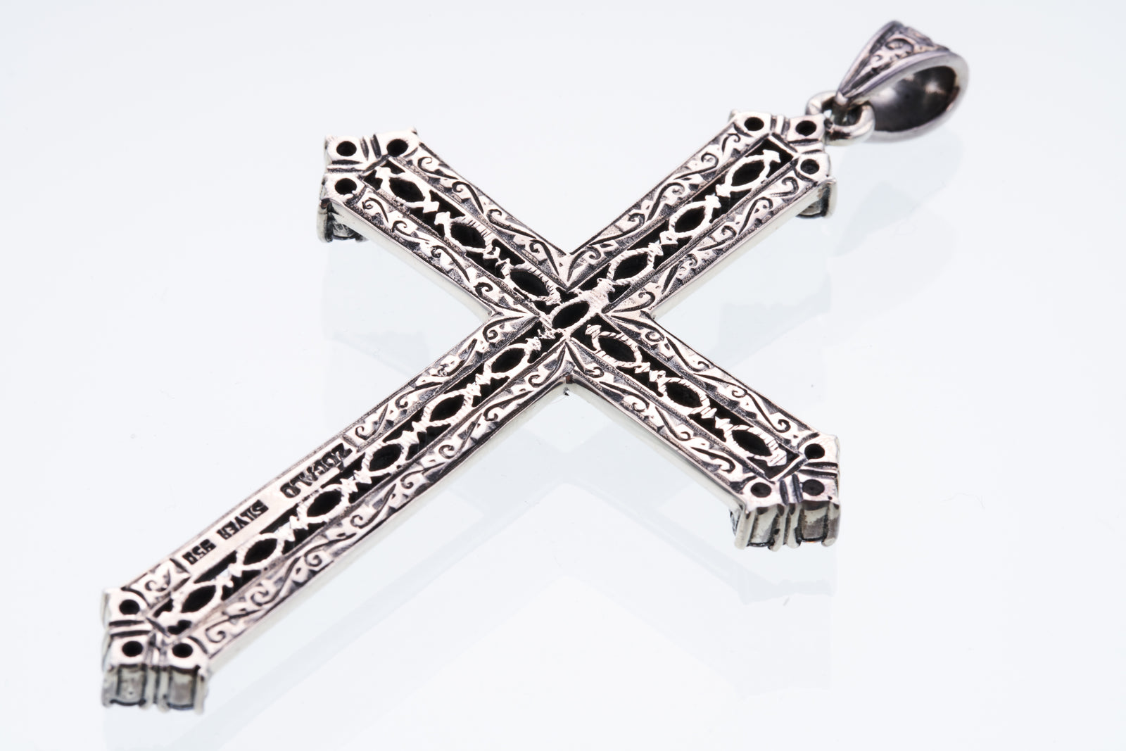 Marcasite Cross Pendant : M (White CZ)｜マーカサイトクロス