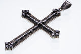 Marcasite Cross Pendant : M (Black CZ)-ZOCALO.JAPAN
