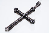 Marcasite Cross Pendant : S (Black CZ)-ZOCALO.JAPAN