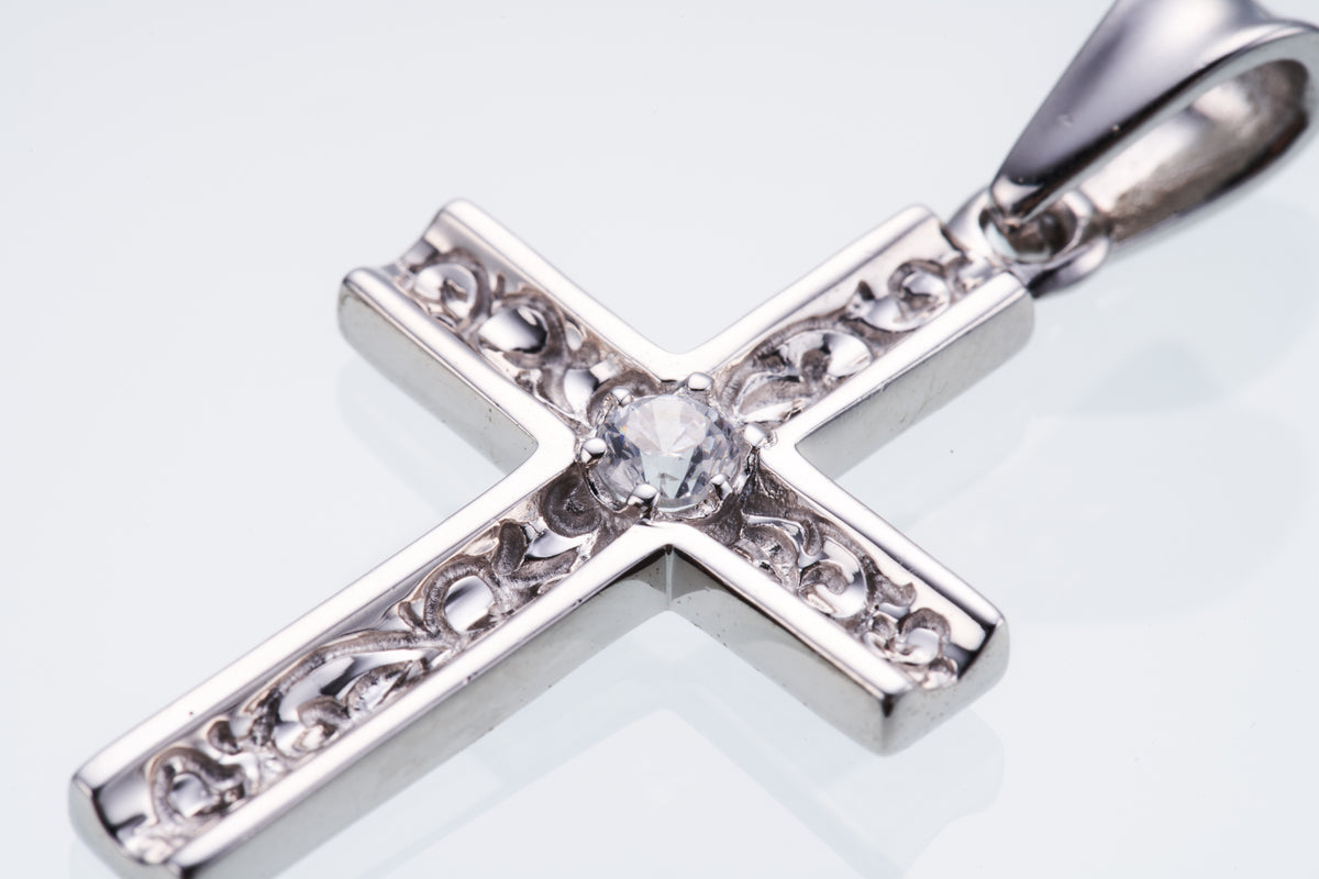 zocalo ペンダントトップCROSS ON CROSS シルバー　美品 Cross on Cross Pendant : S (Garnet)｜マーカサイト・クロス