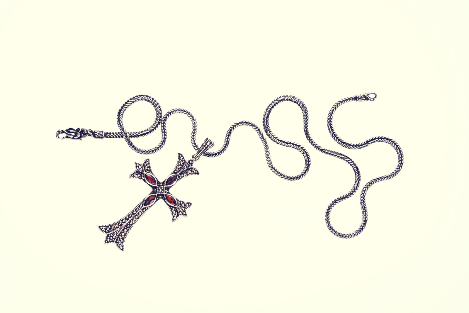 Cross on Cross Pendant : L (Garnet)｜クロス・オン・クロス