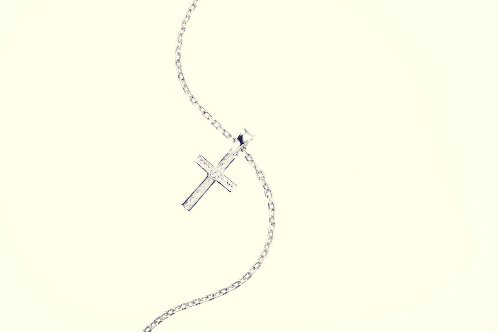 Trench Cross Pendant : S (White Finish)｜トレンチ・クロス