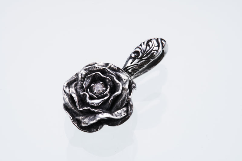 Elegant Rose Pendant : L (White Diamond)｜エレガントローズ