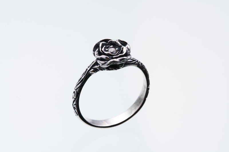 Elegant Rose Ring : S (White Diamond)-ZOCALO.JAPAN