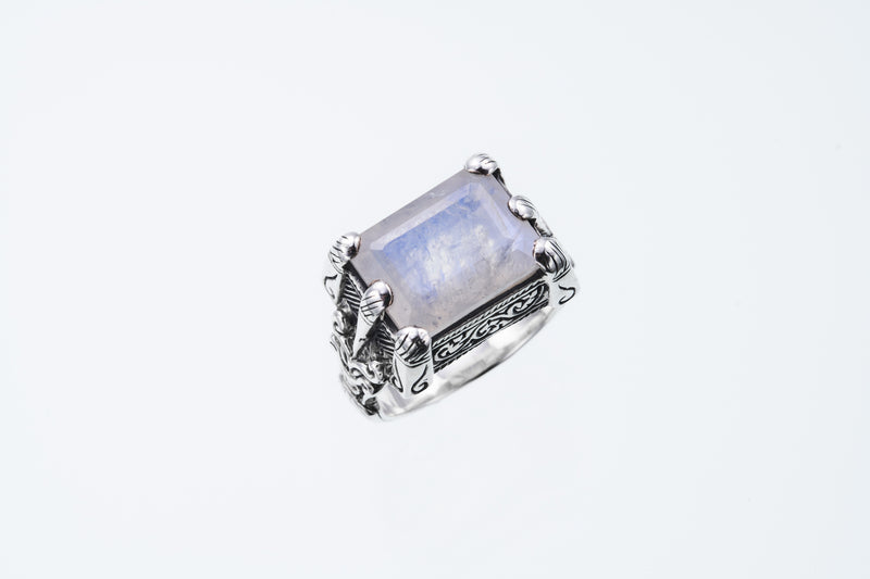 Islamic Ring : L (Rainbow Moonstone)-ZOCALO.JAPAN