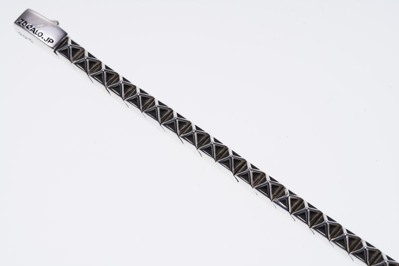 Tiny Pyramid Studs Bracelet : Edged / L (19.5cm)-ZOCALO.JAPAN