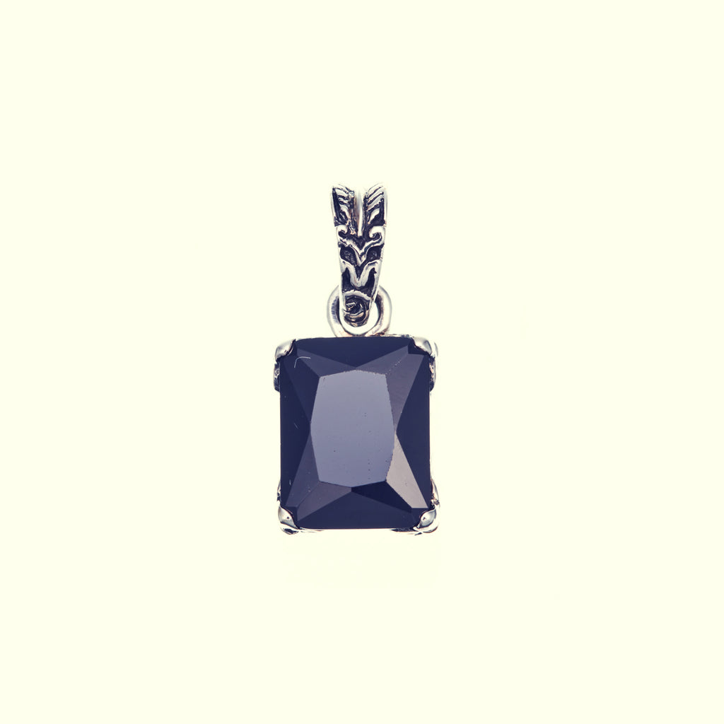 Edged Lily Charm : (Black CZ)｜エッジ・リリー・チャーム・ブラック 