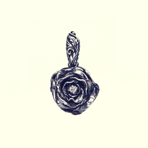 Elegant Rose Pendant : L (White Diamond)-ZOCALO.JAPAN
