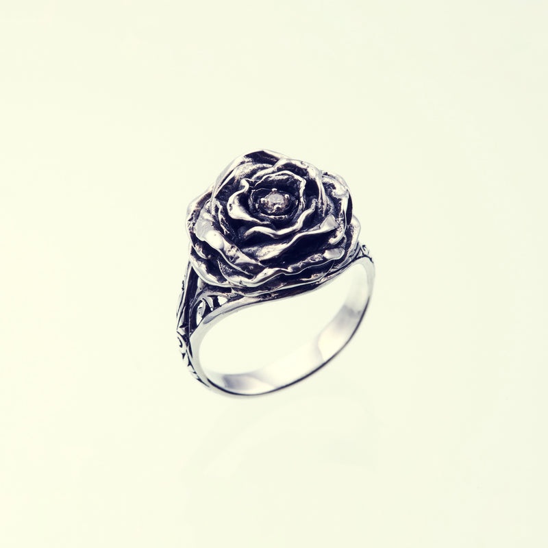 Elegant Rose Ring : L (White Diamond)-ZOCALO.JAPAN