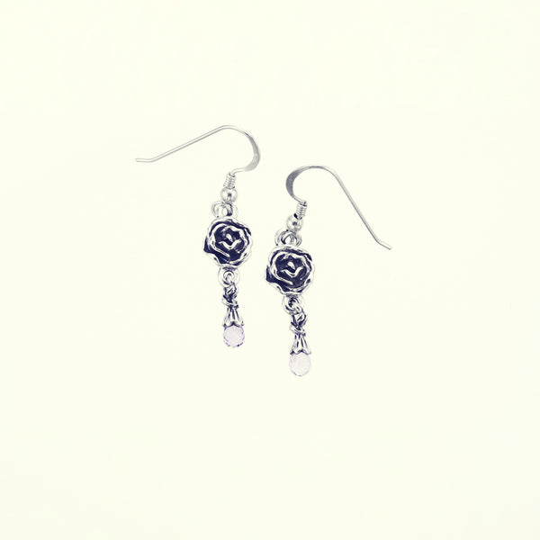 Jeweled Rose Hook Stud : (Amethyst)｜ジュエルド・ローズ・フック