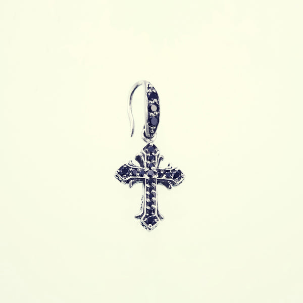 Lily Cross Hook Stud : (Black CZ)｜リリー・クロス・フック・ピアス
