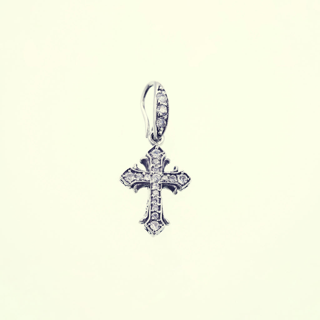 Lily Cross Hook Stud : (White CZ)｜リリー・クロス・フック・ピアス