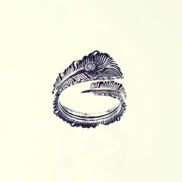 Phoenix Tail Feather Ring : White CZ｜フェニックス・テイルフェザー