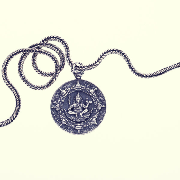 Ganesh Coin Pendant : Necklace Chain Set-ZOCALO.JAPAN