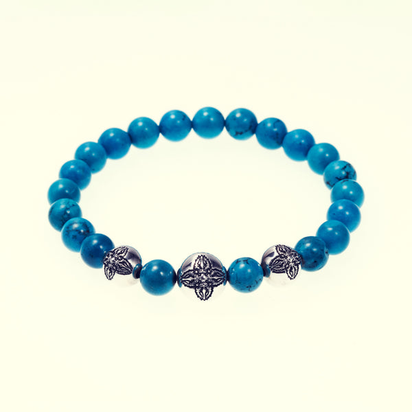 Stone Bracelet With Double Dorje Ball : (Turquoise)｜ストーン
