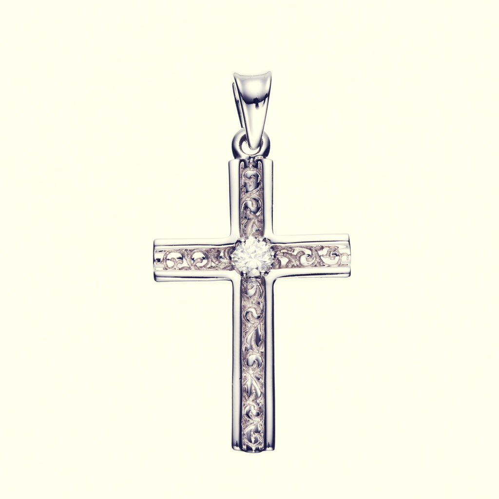 Trench Cross Pendant : L (White Finish)｜トレンチ・クロス